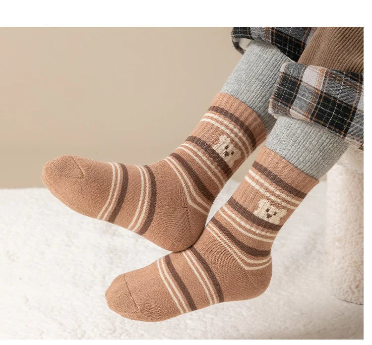 5 Pairs/Lot Children Winter Socks Cotton