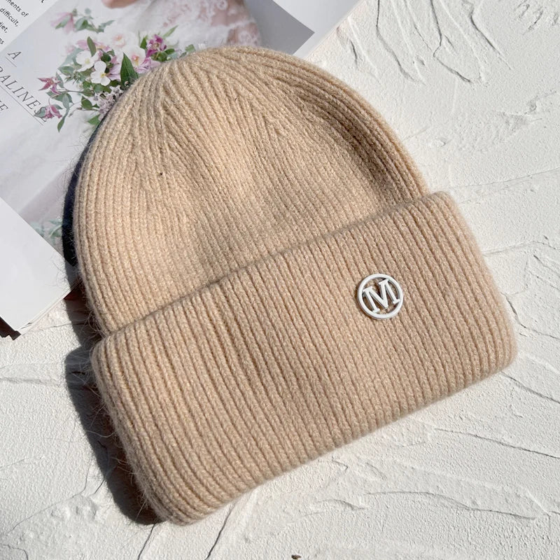 Winter Angola Rabbit Fur Knitted Beanies