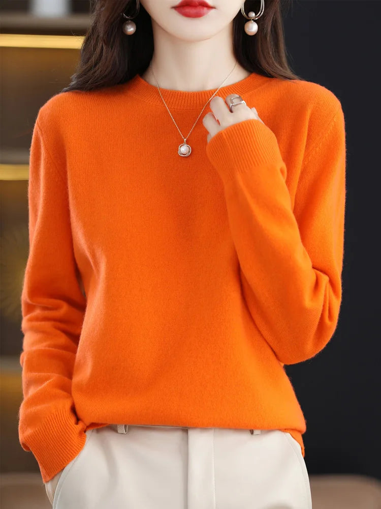 Fashion 100% Merino Wool Sweater Elegant Cashmere P