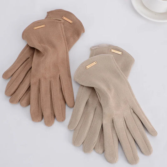 Warm Touch Screen Thin  Solid Simple Gloves