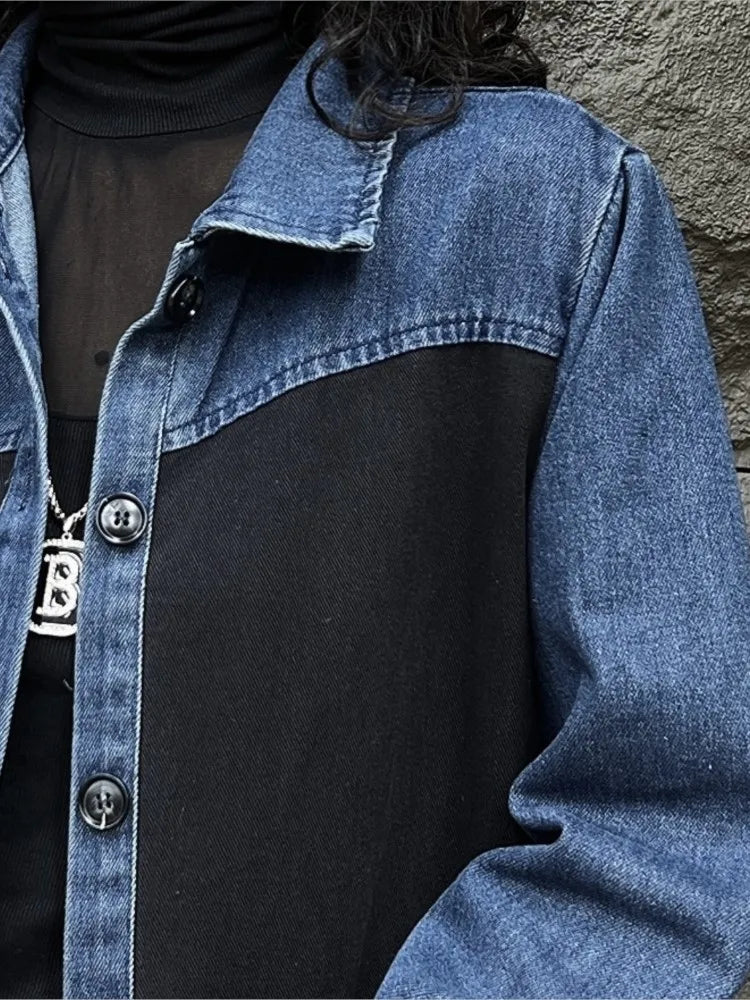 Oversized Denim Autumn Midi Trench Coat