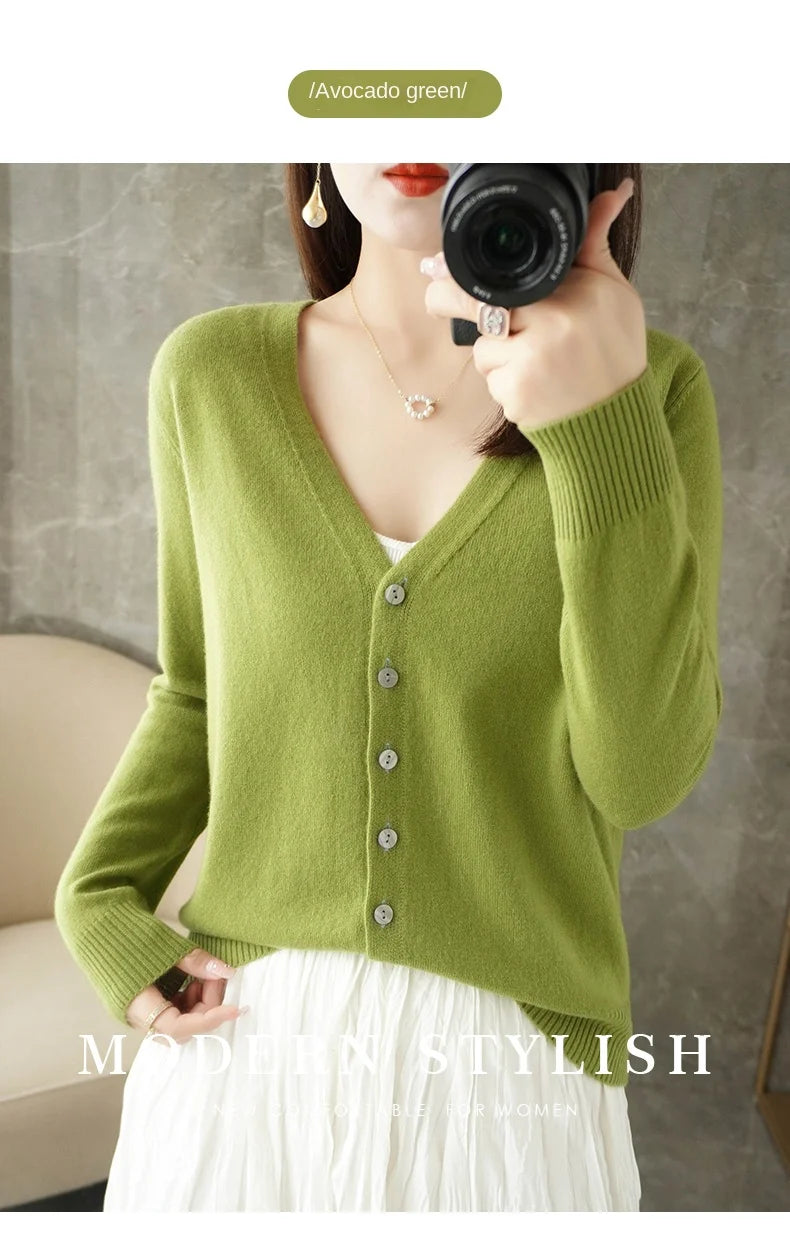 V-Neck Temperament Small Fragrant Wind Loose Sweater Sweater