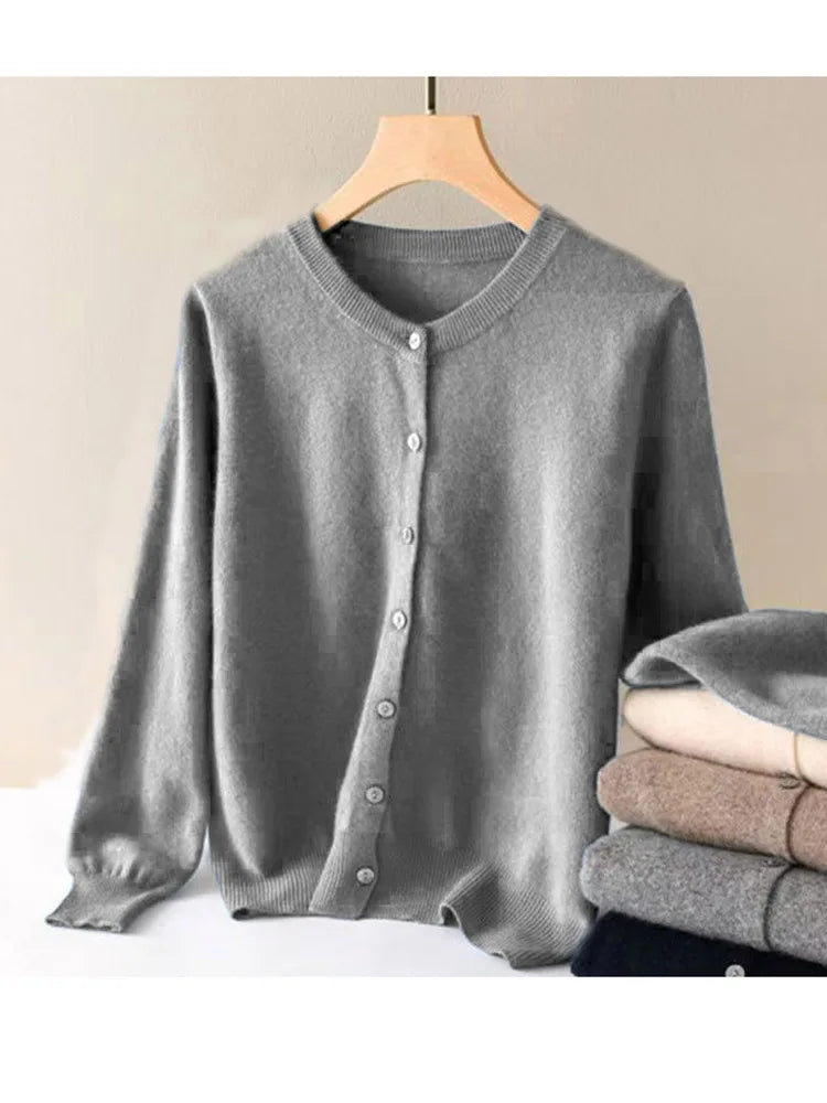 women's Cashmere Sweater O-Collar Long sleeve