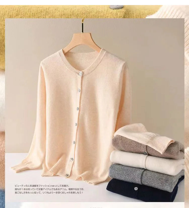 women's Cashmere Sweater O-Collar Long sleeve