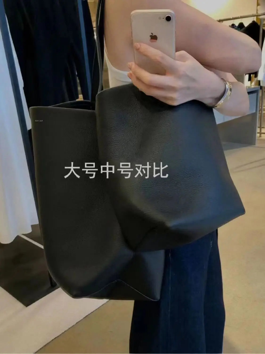 Soft Leather Bucket Bag Large Capacity Commuter Women's Single Shoulder Handbag Neutral Minimalist Style Open Pocket Design