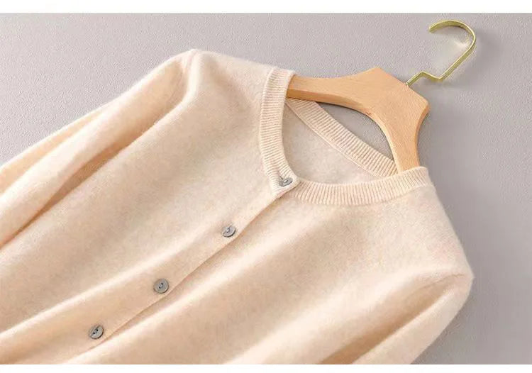 women's Cashmere Sweater O-Collar Long sleeve