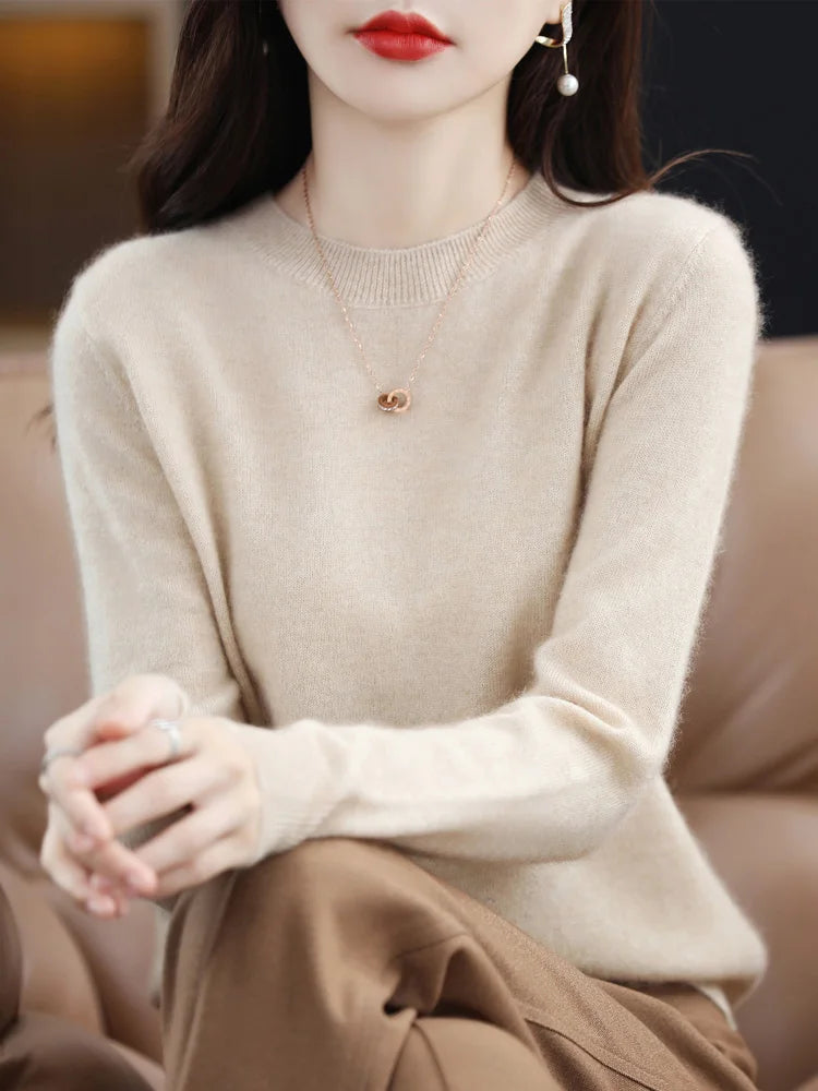 Fashion 100% Merino Wool Sweater Elegant Cashmere P