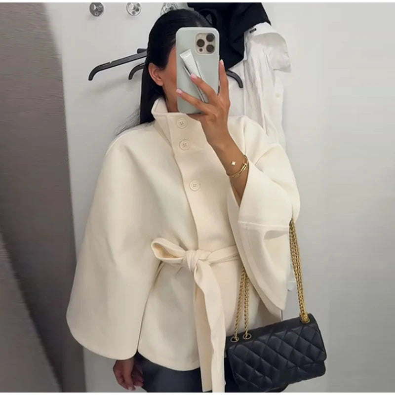 Belts Women Winter Woolen Coats