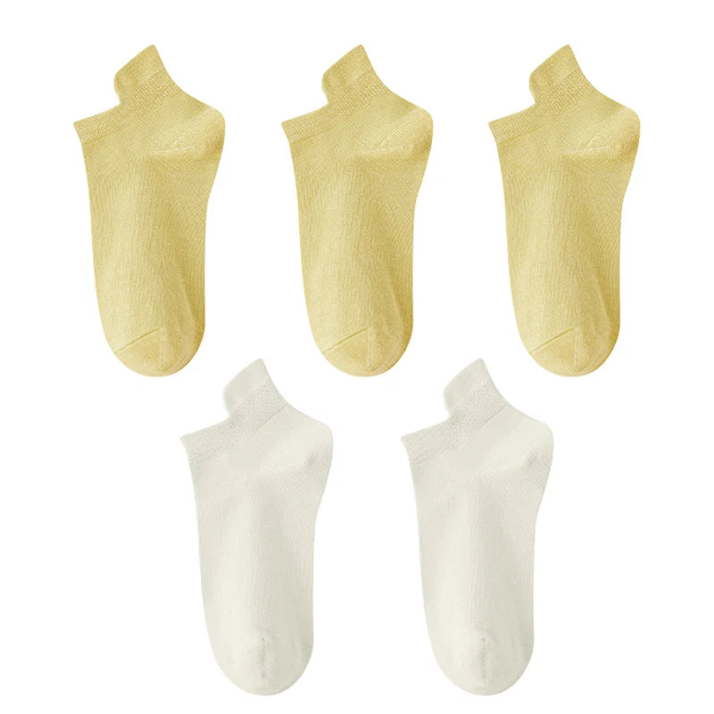 10pieces=5 Pairs Women Socks Casual Breathable High Quality Ankle Sock