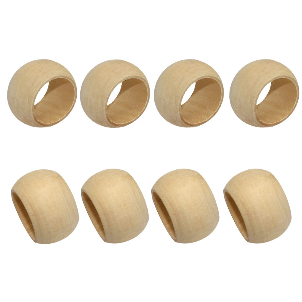 8Pcs Wood Napkin Rings Handmade Wooden