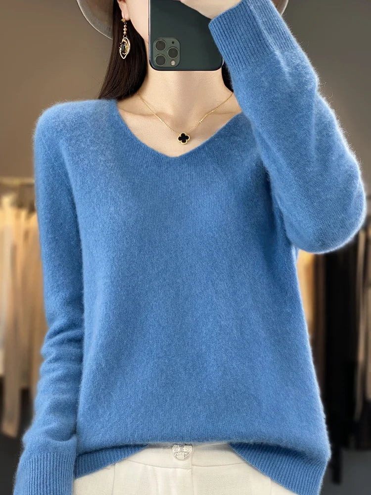 Fashion100% Merino Wool Sweater Cashmere  Pullover