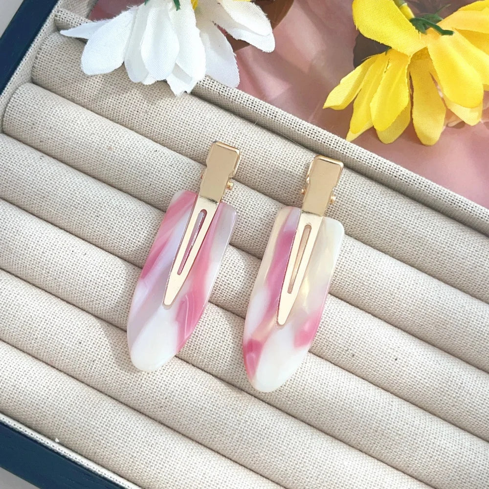 2pcs/set No Bend Hair Clips for Women Girls Acrylic Hair Styling No Crease Curl Small Pin Bang Seamless Barrettes Accessories