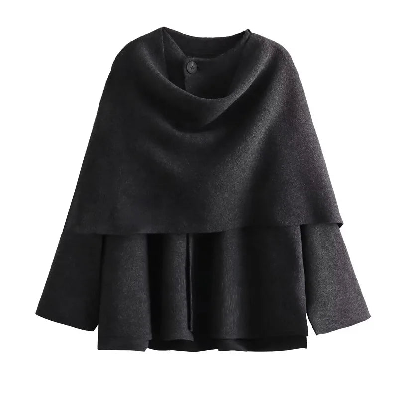 Winter Coats for Women Asymmetric Scarf Demi-season Jacket