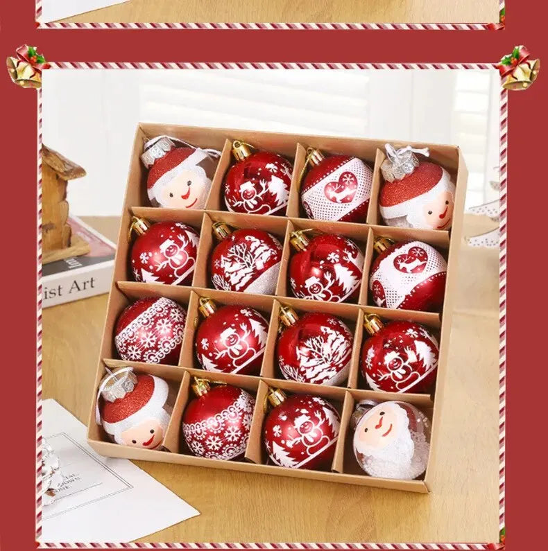 16pcs Christmas Ball Christmas Tree Decoration Ornaments for Home Decor Halloween New Year Navidad Pendant Ball Accessories