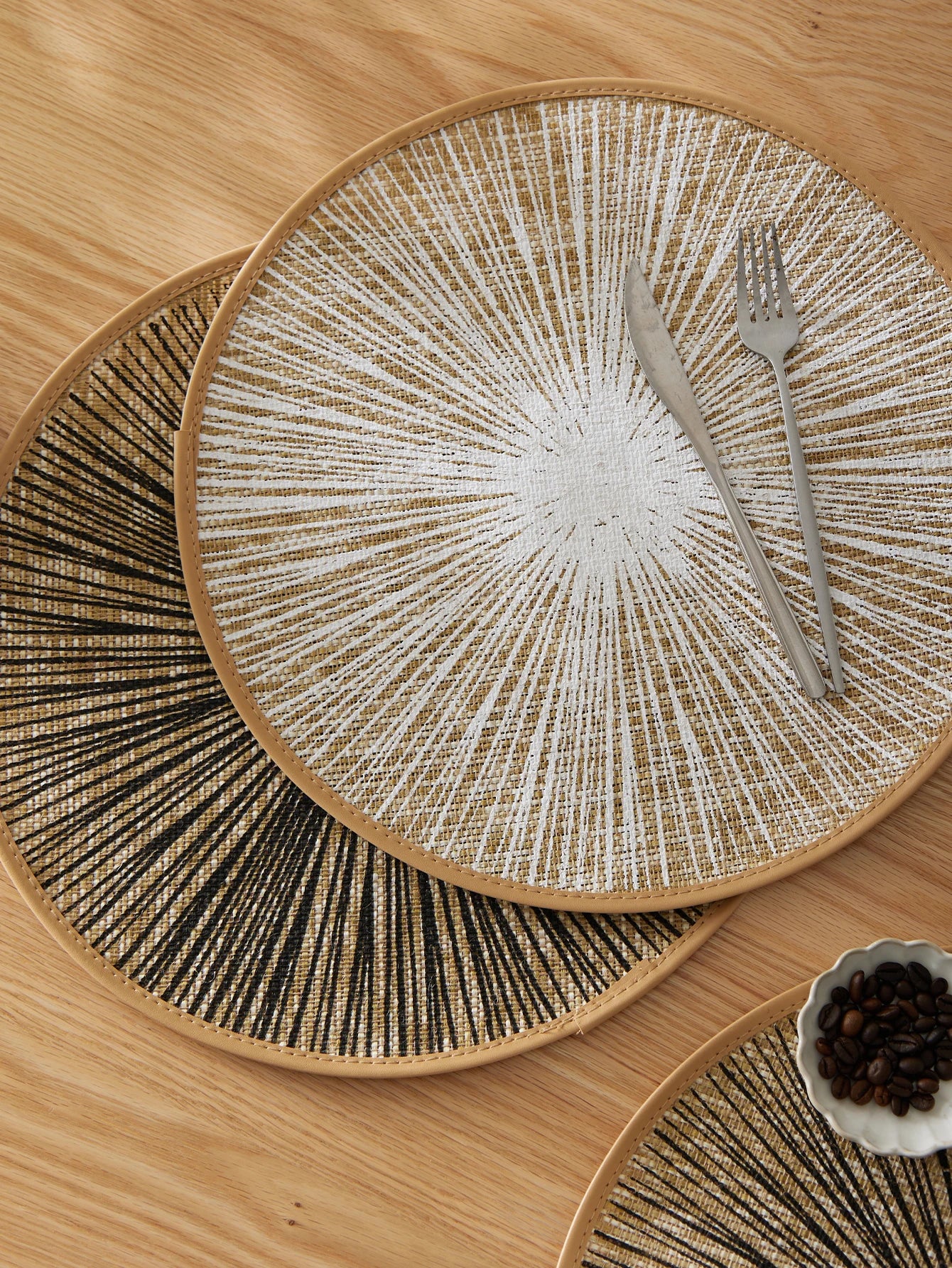 2/4/6/8pcs Round Burlap Macrame Placemats