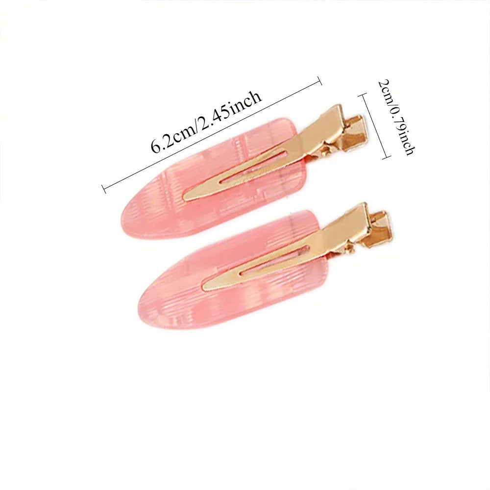 2pcs/set No Bend Hair Clips for Women Girls Acrylic Hair Styling No Crease Curl Small Pin Bang Seamless Barrettes Accessories