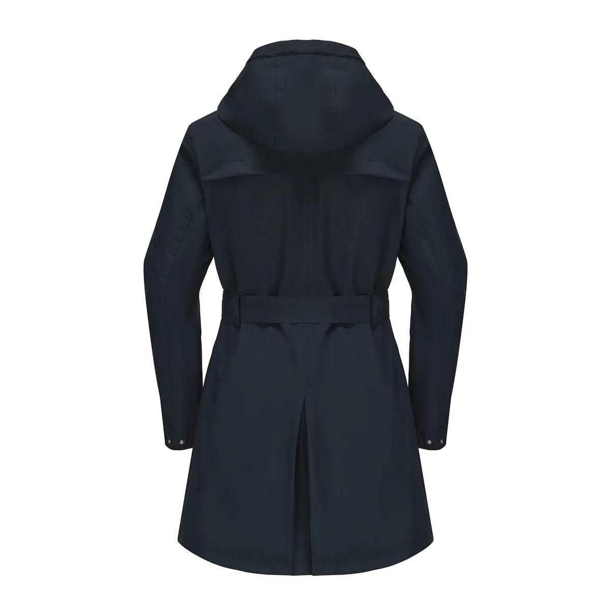 Hooded Water-repellent Jacket with Belt Thin Casual Loose Trench Coat
