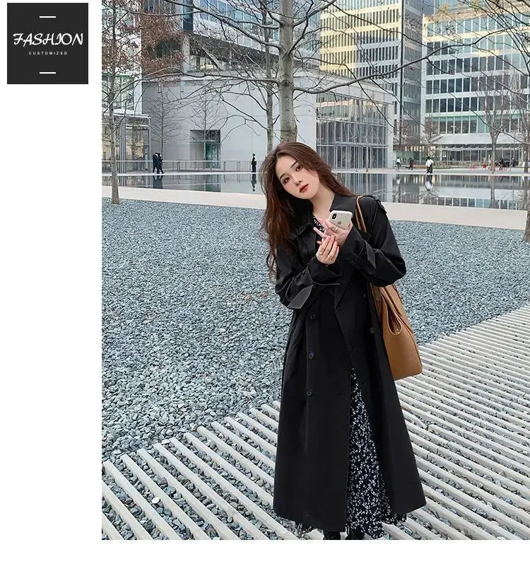 Loose Trench Coat Midi Length