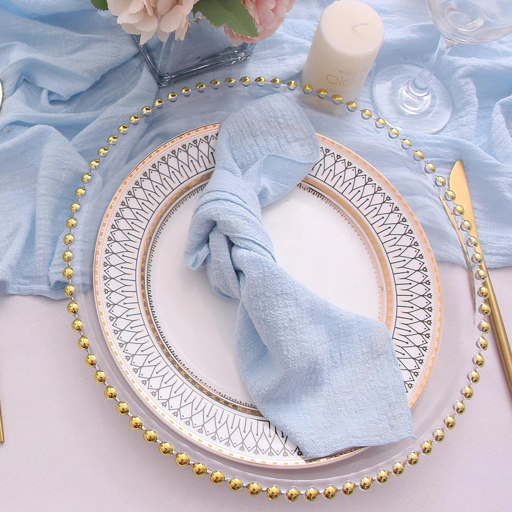 10pcs 30x30cm Cotton Cloth Napkins Gauze Fabric Pink for Wedding Party Birthday Dinner Tea Towel Table Village Christmas Napkin