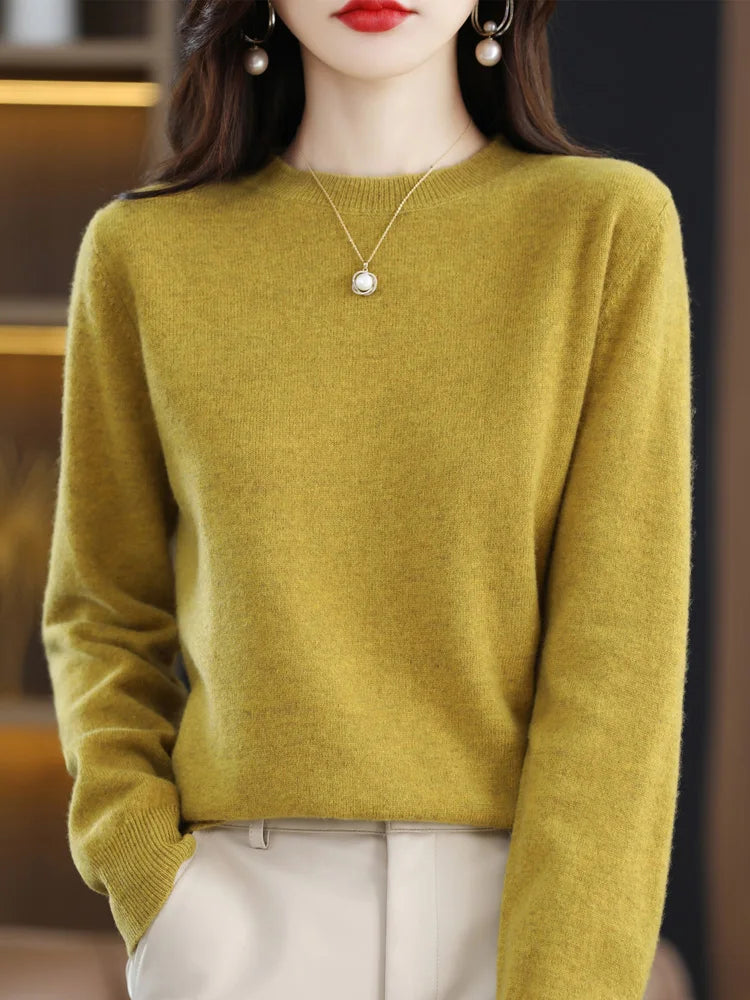 Fashion 100% Merino Wool Sweater Elegant Cashmere P