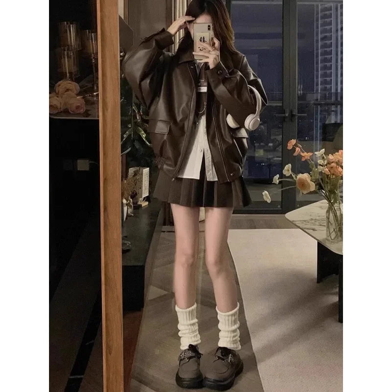 Short Quilted Leather Jacket