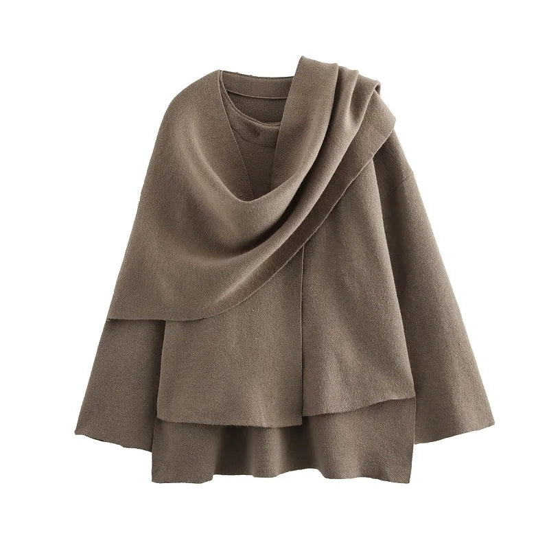 Winter Coats for Women Asymmetric Scarf Demi-season Jacket