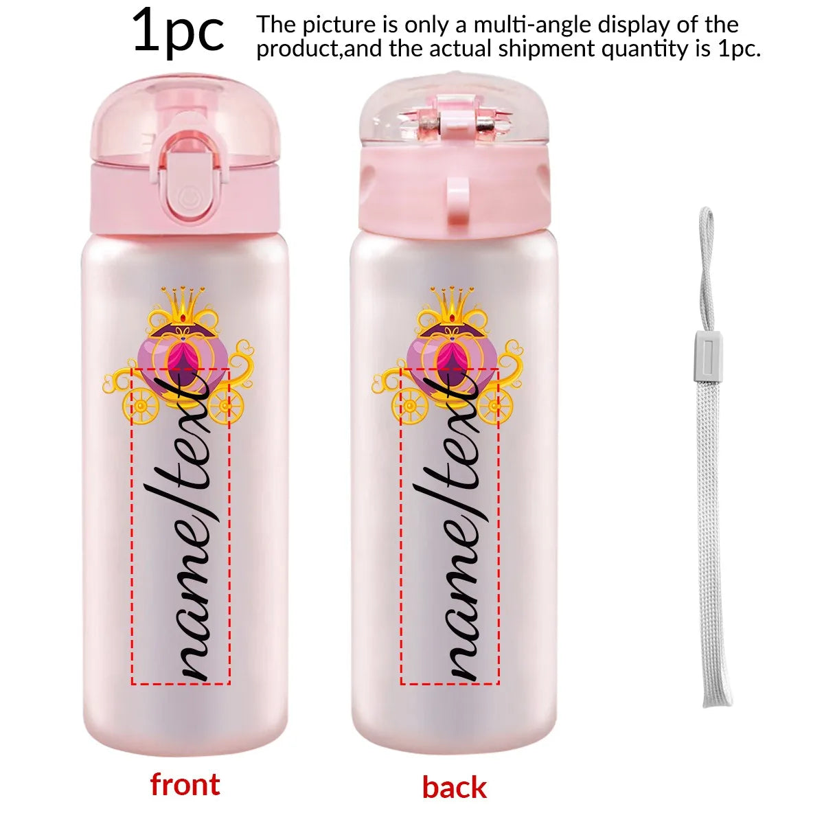 1pc Customized Cartoon Sports Water Bottle, 26oz Outdoor Travel