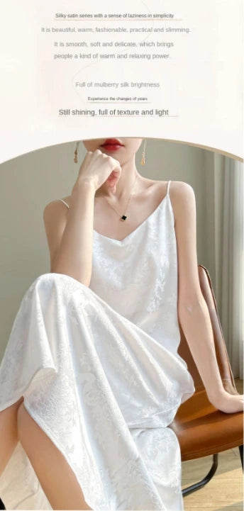 Women's thin summer essential silk material skin-friendly hundred temperament vest dress 2024 new