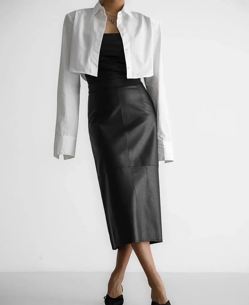 Sexy High-waisted Bodycon Leather