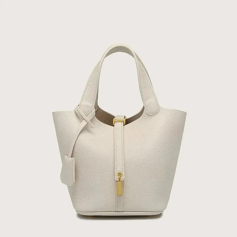 Large Capacity PU Handbag Basket Bucket Bag