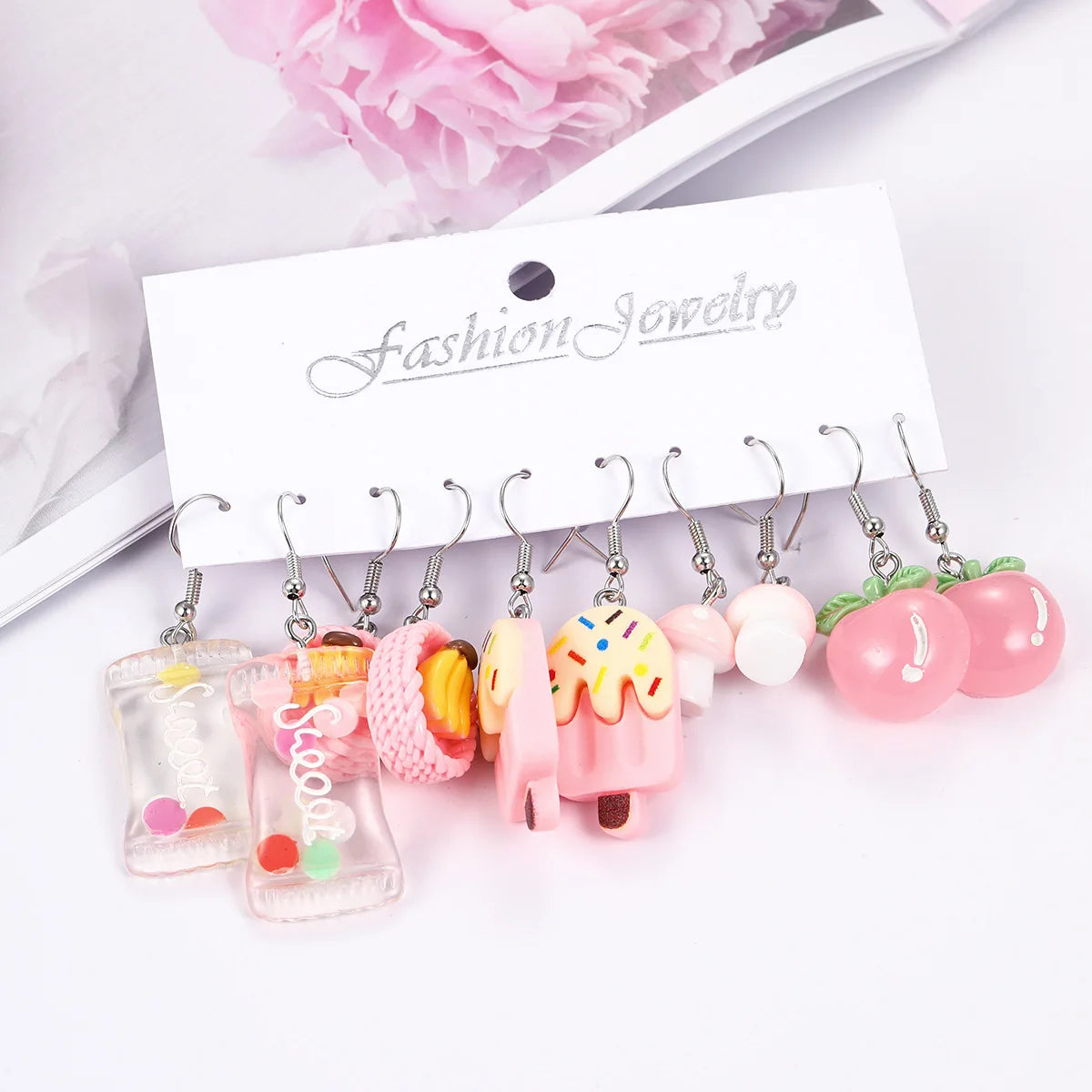 Fashion Sweet Fruit Drink Earrings Set