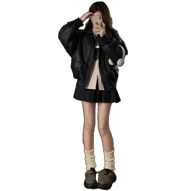 Short Quilted Leather Jacket