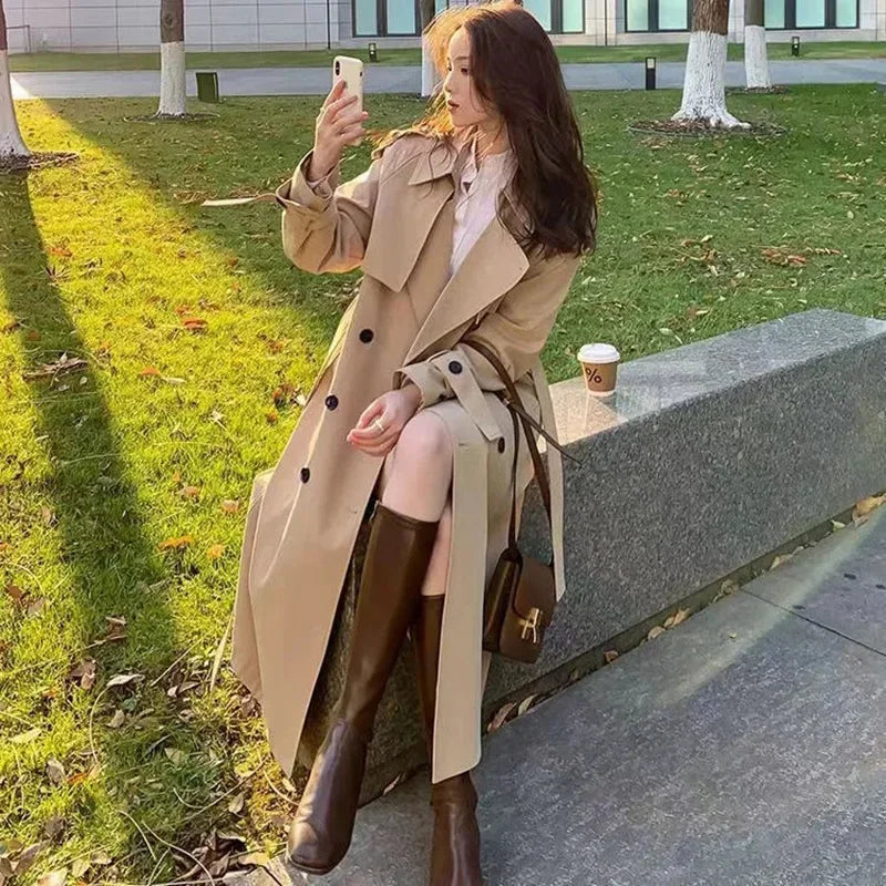 Loose Trench Coat Midi Length