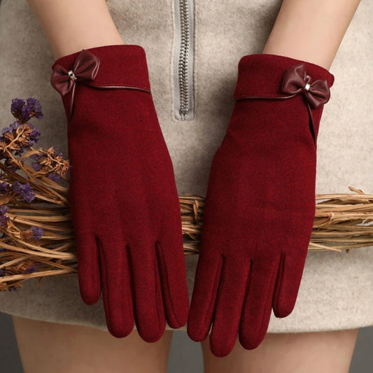 Lovely Bowknot Elegant Elasticity Soft Gloves