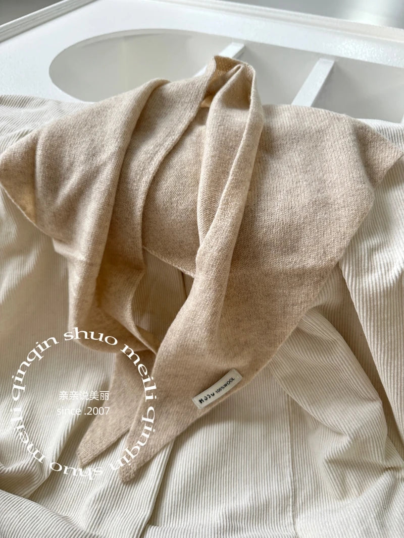 wool cashmere triangle scarf