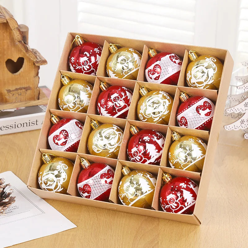 16pcs Christmas Ball Christmas Tree Decoration Ornaments for Home Decor Halloween New Year Navidad Pendant Ball Accessories