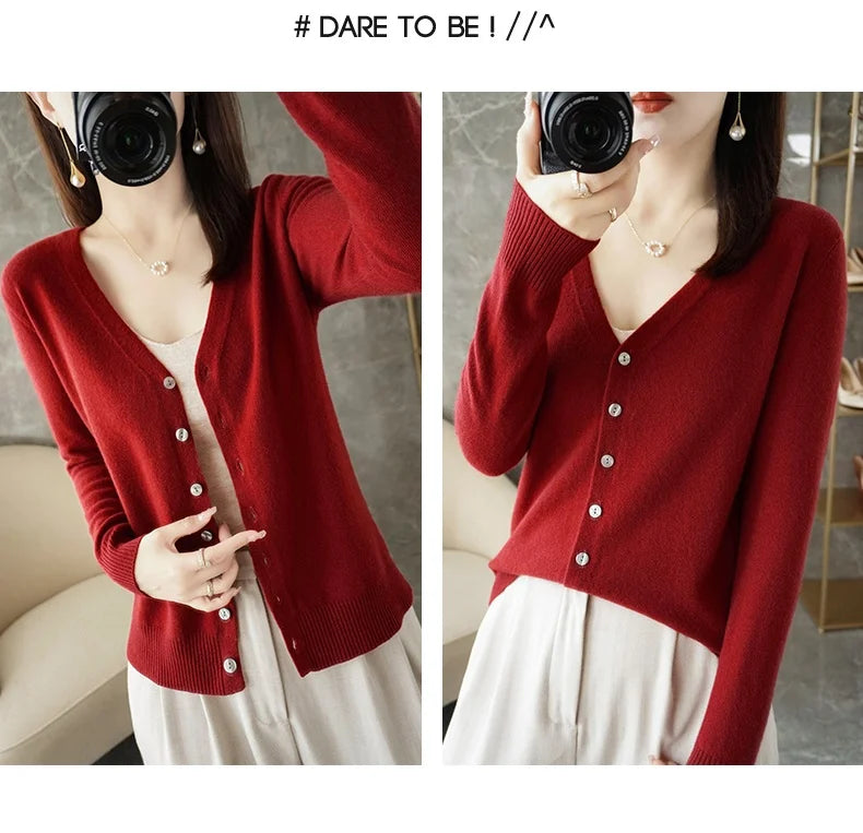 V-Neck Temperament Small Fragrant Wind Loose Sweater Sweater