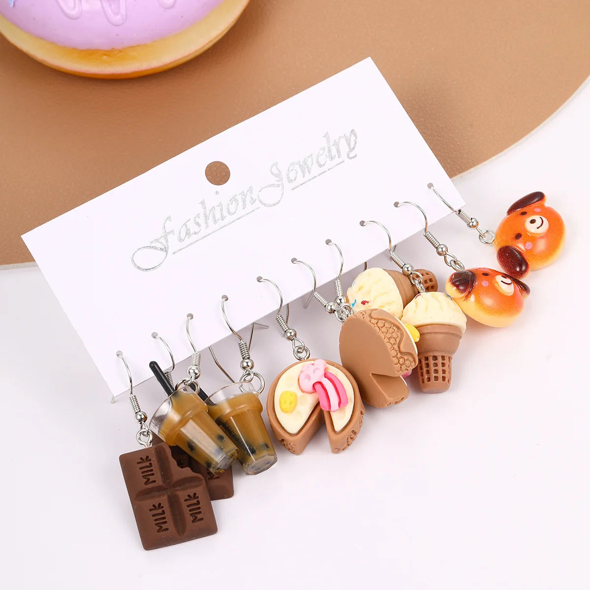 Fashion Sweet Fruit Drink Earrings Set