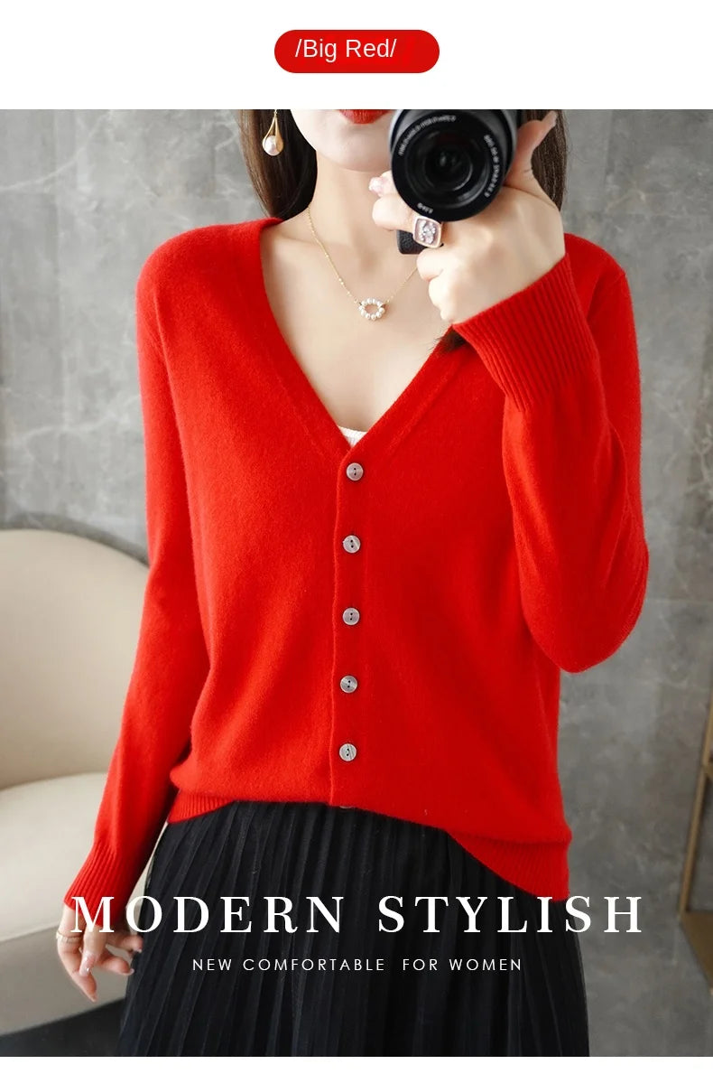V-Neck Temperament Small Fragrant Wind Loose Sweater Sweater