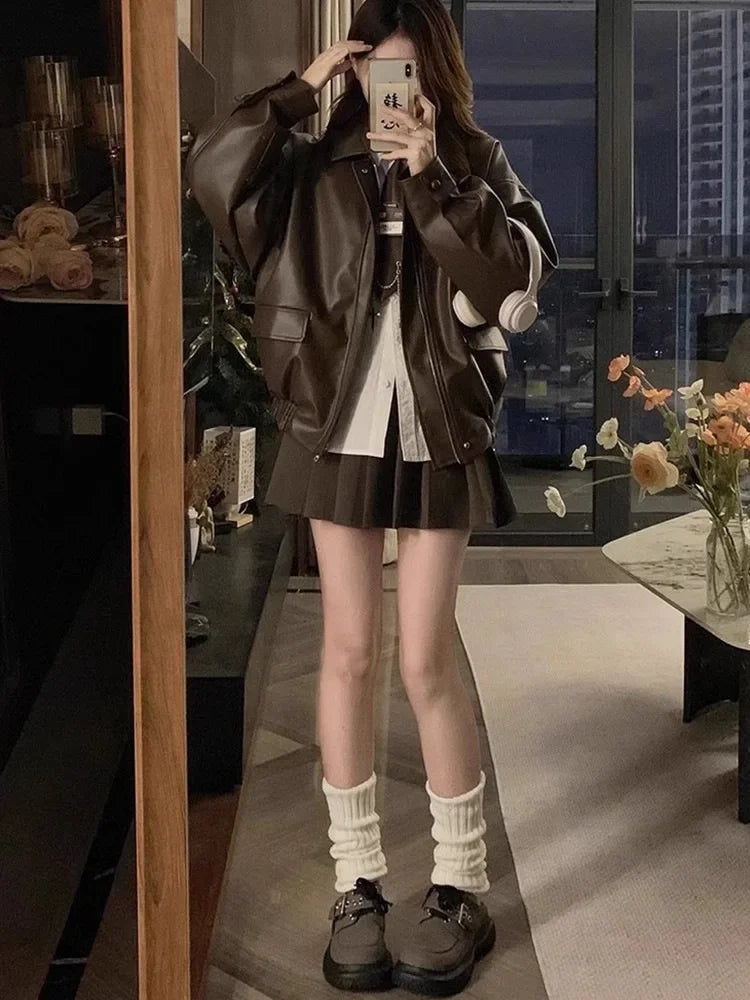 Short Quilted Leather Jacket