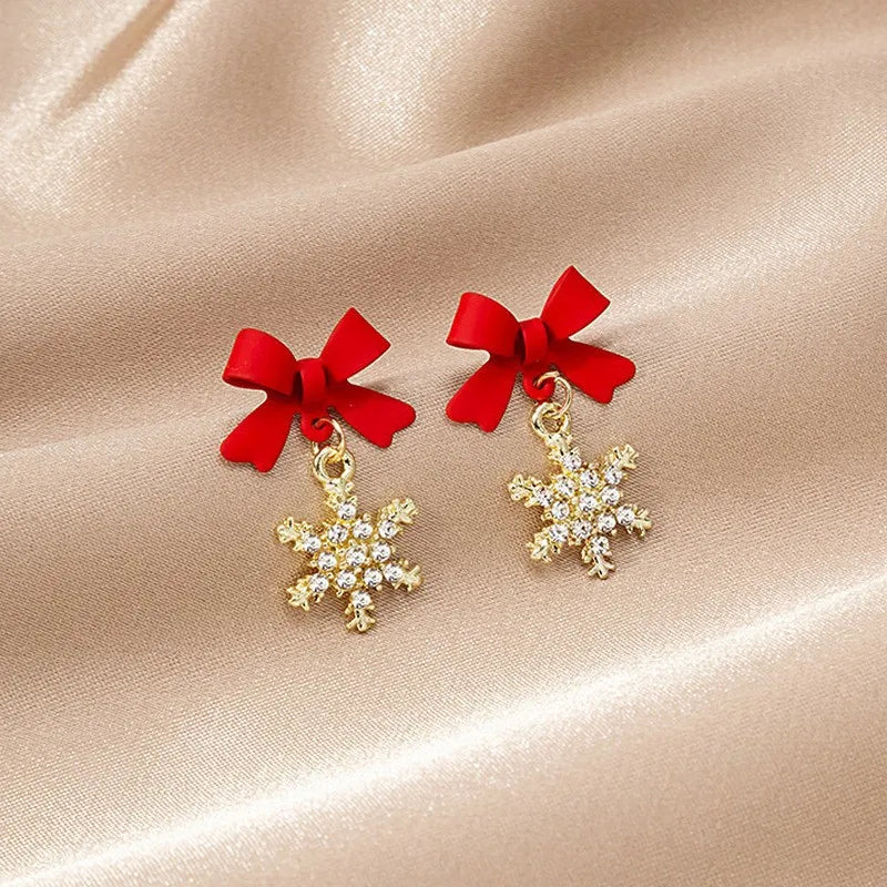 Zircon Christmas Tree Earrings Rhinestone Xmas Tree