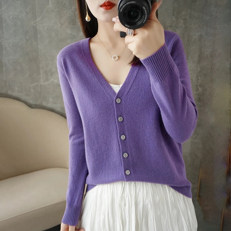 V-Neck Temperament Small Fragrant Wind Loose Sweater Sweater