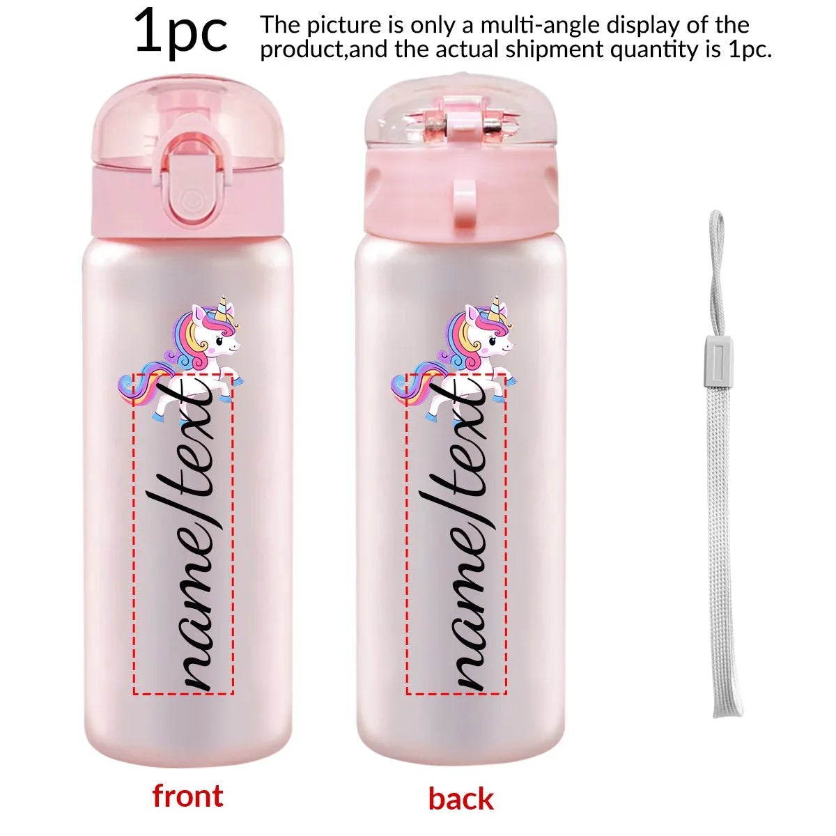 1pc Customized Cartoon Sports Water Bottle, 26oz Outdoor Travel