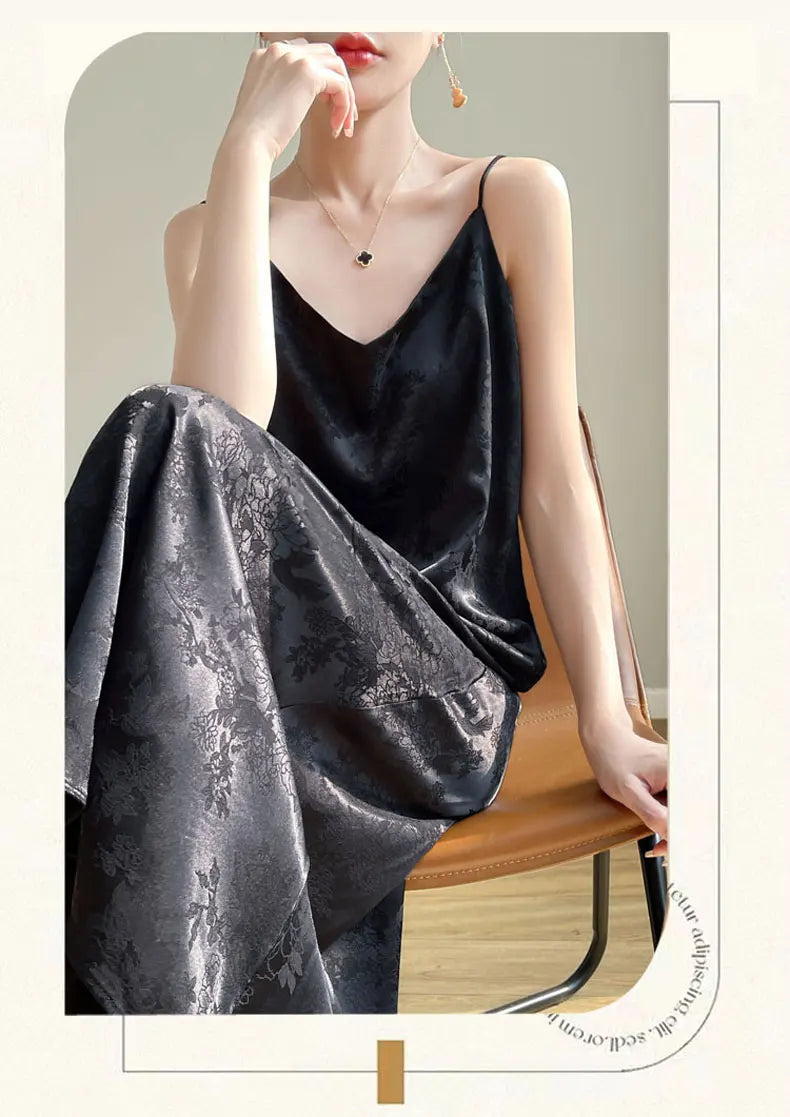 Women's thin summer essential silk material skin-friendly hundred temperament vest dress 2024 new