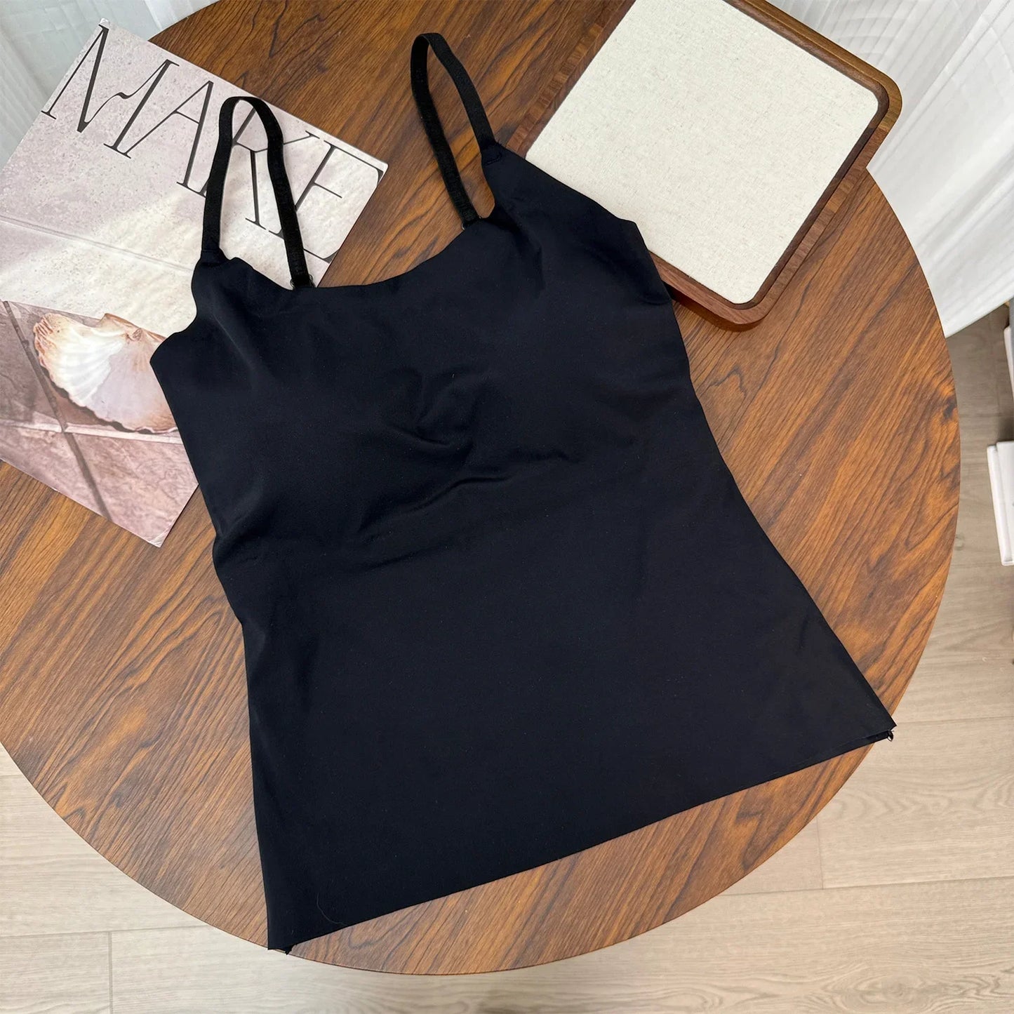 Women Summer Vest Tops Sleeveless Cotton Bustier with Pads