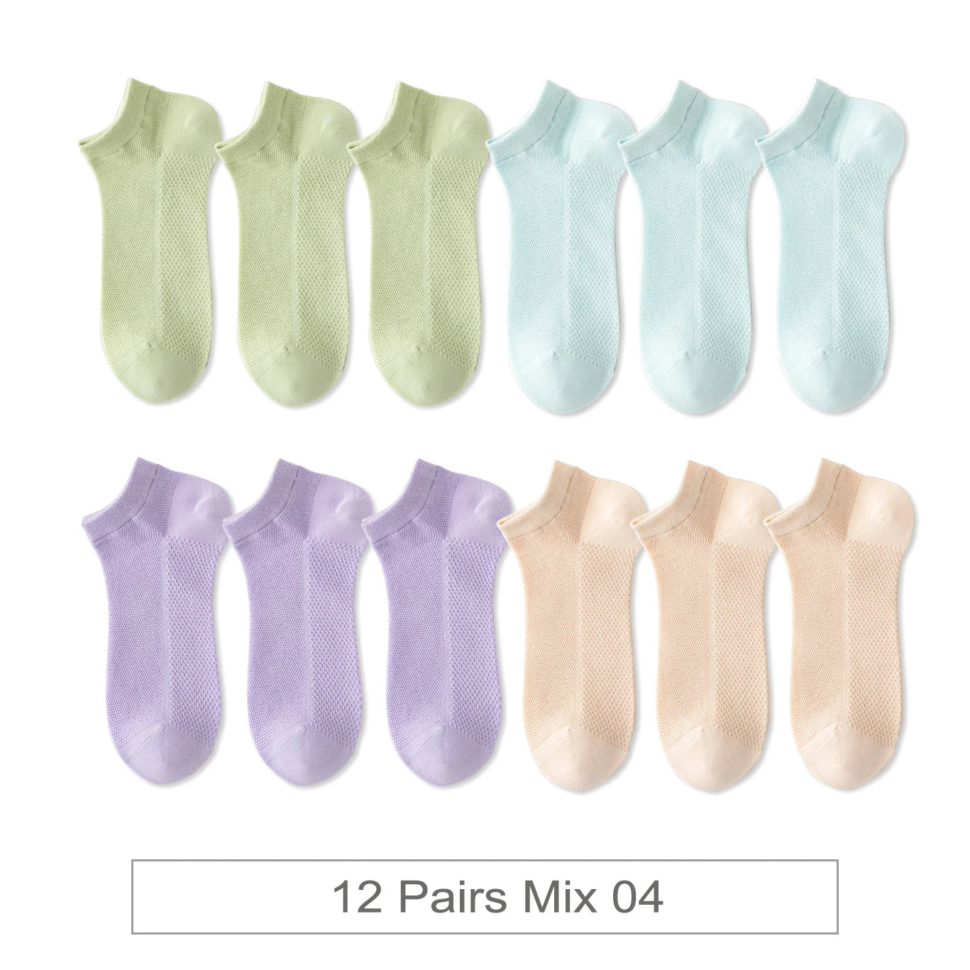 12 Pairs New Woman Cotton Socks Short Thin