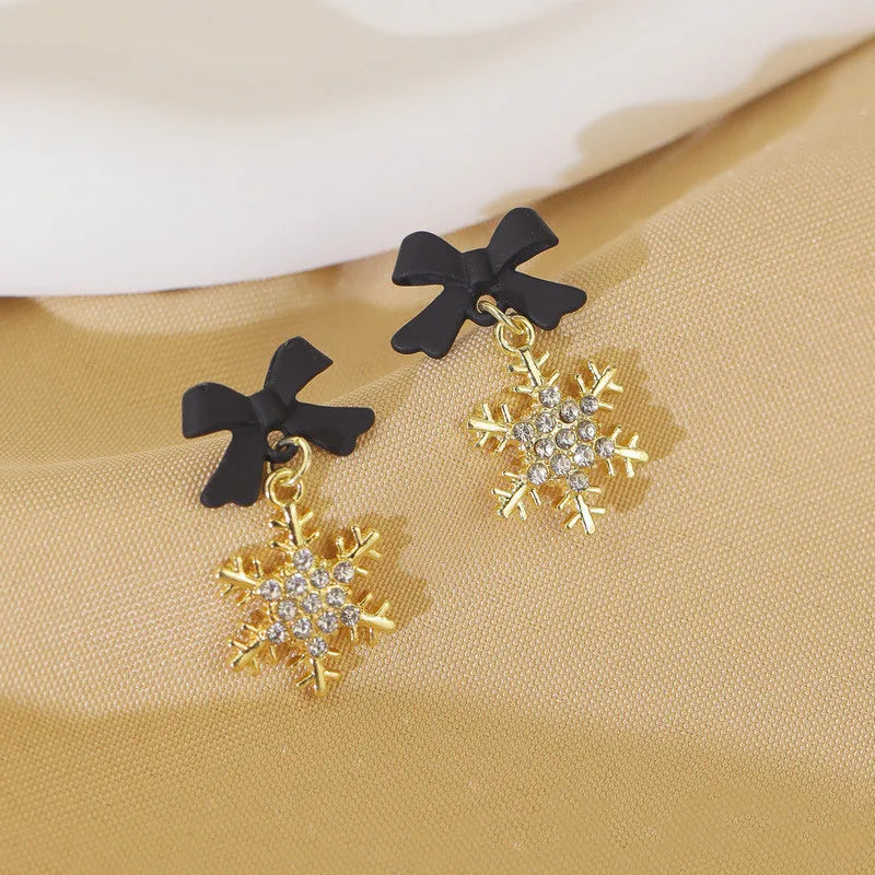 Zircon Christmas Tree Earrings Rhinestone Xmas Tree