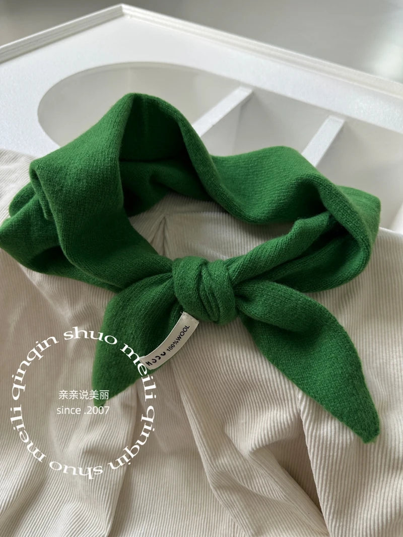 wool cashmere triangle scarf