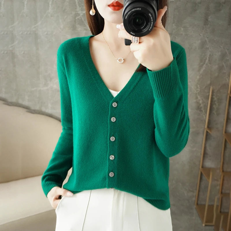 V-Neck Temperament Small Fragrant Wind Loose Sweater Sweater