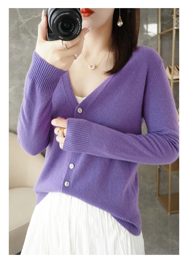 V-Neck Temperament Small Fragrant Wind Loose Sweater Sweater